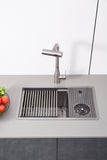 Bar Balcony Concealed Small Sink with Drainboard, Single Basin with Cover Plate, Hidden Island Mini Vegetable Washing Basin