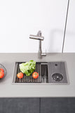 Bar Balcony Concealed Small Sink with Drainboard, Single Basin with Cover Plate, Hidden Island Mini Vegetable Washing Basin