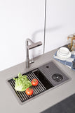 Bar Balcony Concealed Small Sink with Drainboard, Single Basin with Cover Plate, Hidden Island Mini Vegetable Washing Basin