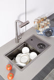 Bar Balcony Concealed Small Sink with Drainboard, Single Basin with Cover Plate, Hidden Island Mini Vegetable Washing Basin